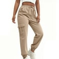 thumbnail image 5 of FAIWAD Cargo Pants for Women Casual Elastic High Waisted Outddor Hiking Pants with Pockets Baggy Hiking Athletic Sweatpants, 5 of 9
