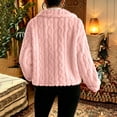 thumbnail image 5 of Cropped Fleece Jacket Women Plus Size Turndown Collar Long Sleeve Solid Color Thick Velvet Lightweight Warm Fleece Coat Casual Outdoor Hiking Travel Sport Outerwear, 5 of 7