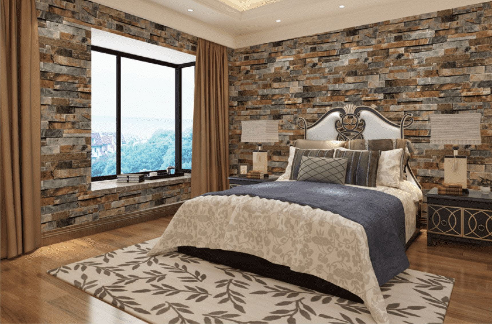Brick Wallpaper, Textured, Waterproof for Home Design and Room Decoration, Super Large Size 10m x 0.53m / 393.7'' x 21''