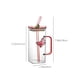 thumbnail image 3 of Vaso de Vidrio con Asa, Taza de Pajita de Doble Pared, Taza para Beber Estilosa, Juego de Cristalería Elegante con Pajita, Capacidad de 350ml para Bebidas Frías, 3 of 9