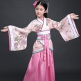 thumbnail image 3 of Traje de bata de seda chino gratis, Kimono para niñas y niños, abanico étnico Vintage tradicional de China, traje de baile de coro de estudiantes Hanfu, 3 of 5