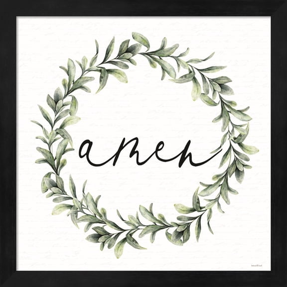Great Art Now Amen Wreath by Lettered & Lined, Framed Wall Art, 13.25W x 13.25H