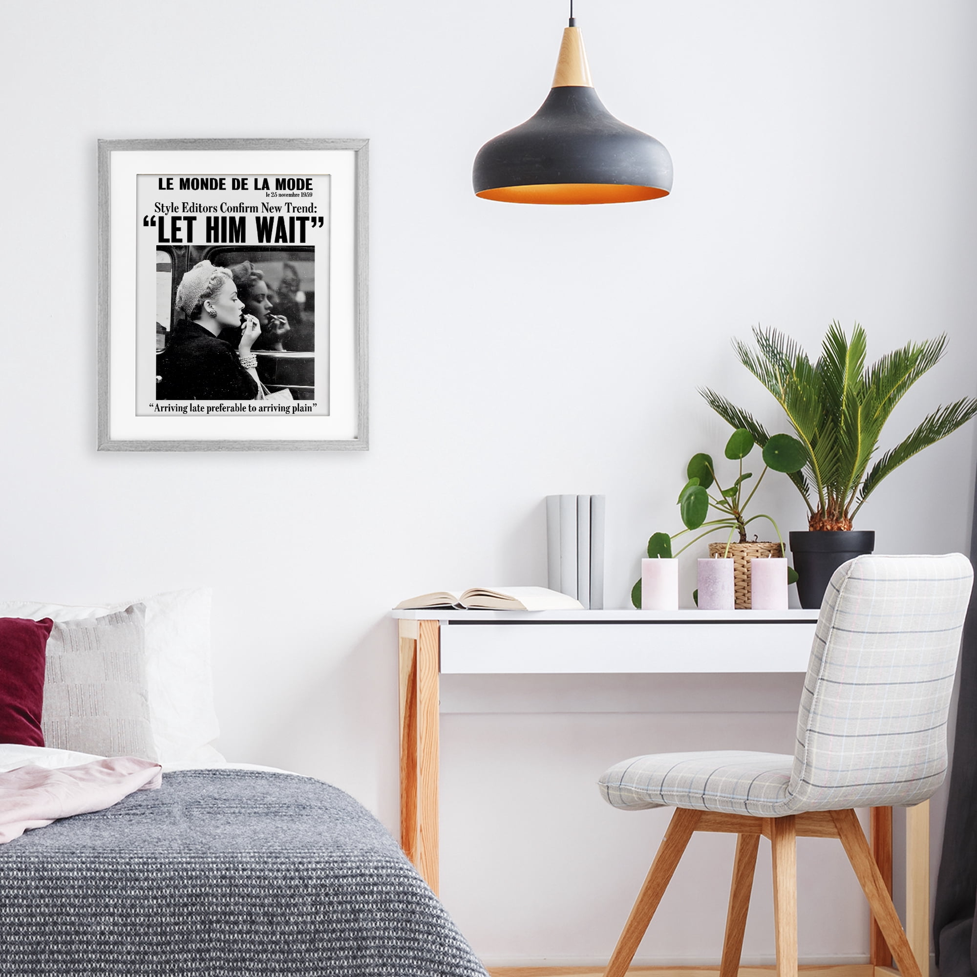 Stupell Industries Let Him Wait Advice Gray Framed Print Under Glass, design by Annabelle Hall