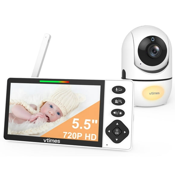 Monitor para bebés vTimes con cámara y audio HD 720P de 5.5 pulgadas