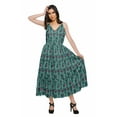 thumbnail image 2 of Moomaya Cotton Casual Sleeveless Spaghetti Strap V-Neck Long Dress For Women, 2 of 6