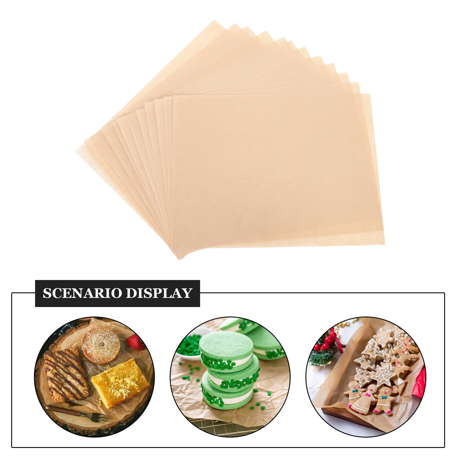UPOUART 100Pcs Precut Natural Brown Parchment Paper Oven Liner for Cooking Bbq and Baking