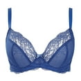 thumbnail image 3 of Panache Ana Lace Plunge Underwire Bra (9396),30G,Blue Jewel, 3 of 5