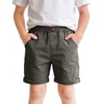 thumbnail image 2 of HAOTAGS School Uniform Shorts for Boys(2–8) Mid-Length Solid Casual Summer Soft Cotton Shorts With Functional Front Pockets Green Size 2-3 Years, 2 of 9