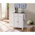 thumbnail image 2 of Pilaster Designs Ian Contemporary Wood Kitchen Island Storage Cabinet in White, 2 of 3