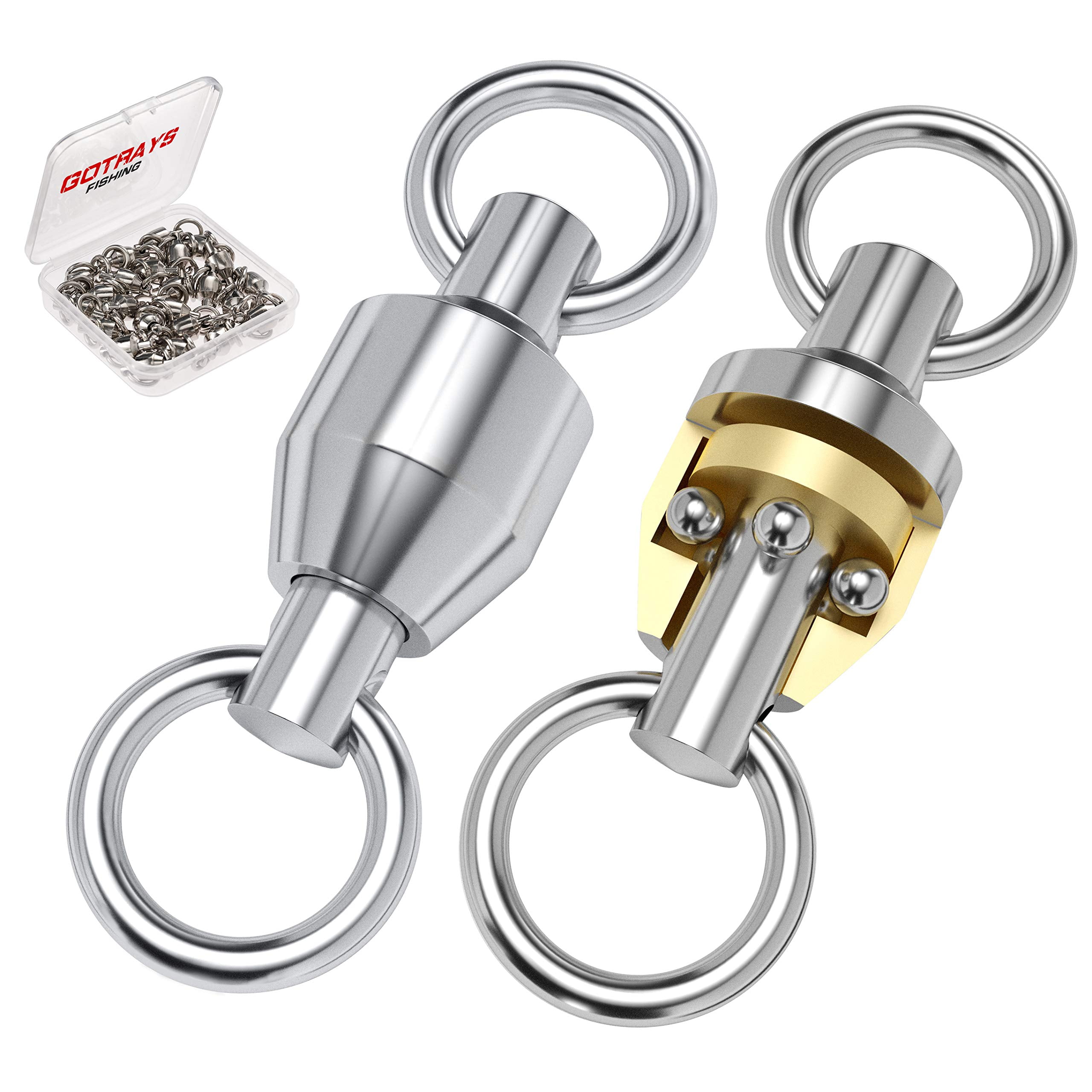gotrays 25pcs Ball Bearing Swivel, Stainless Steel Fishing Rolling Barrel Swivel, Heavy Duty