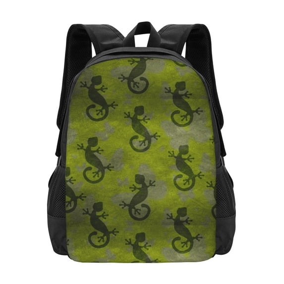 DouZhe Lightweight Backpack, Travel Outdoor Hiking Bag School Bookbag Casual Daypack Lizard Gecko Animal Prints Backpacks for Women Men