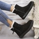 thumbnail image 5 of Zapatos para mujer, punta redonda, suela plana, tubo corto, además de botas cálidas de terciopelo grueso/algodón, zapatos para correr, botas vaqueras., 5 of 7