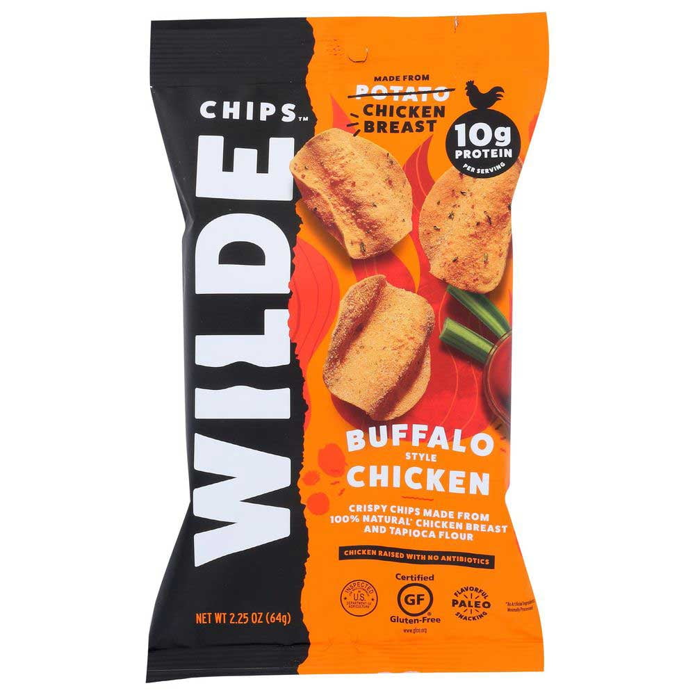 Wilde Buffalo Style Chicken Chips, 2.25 Ounce 12 per case.