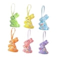 thumbnail image 4 of Adornos colgantes de Pascua: adorables y encantadoras manualidades de bricolaje con lazo de cinta para festividades. 6 conejos de PCS, 4 of 9
