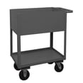 thumbnail image 2 of Durham RSC12-1830-2-3.6K-95 14 Gauge Tubular Push Handled Rolling Service Cart with 2 Shelves & 12 in. Lips Up, Gray - 18 x 30 x 36.75 in., 2 of 2