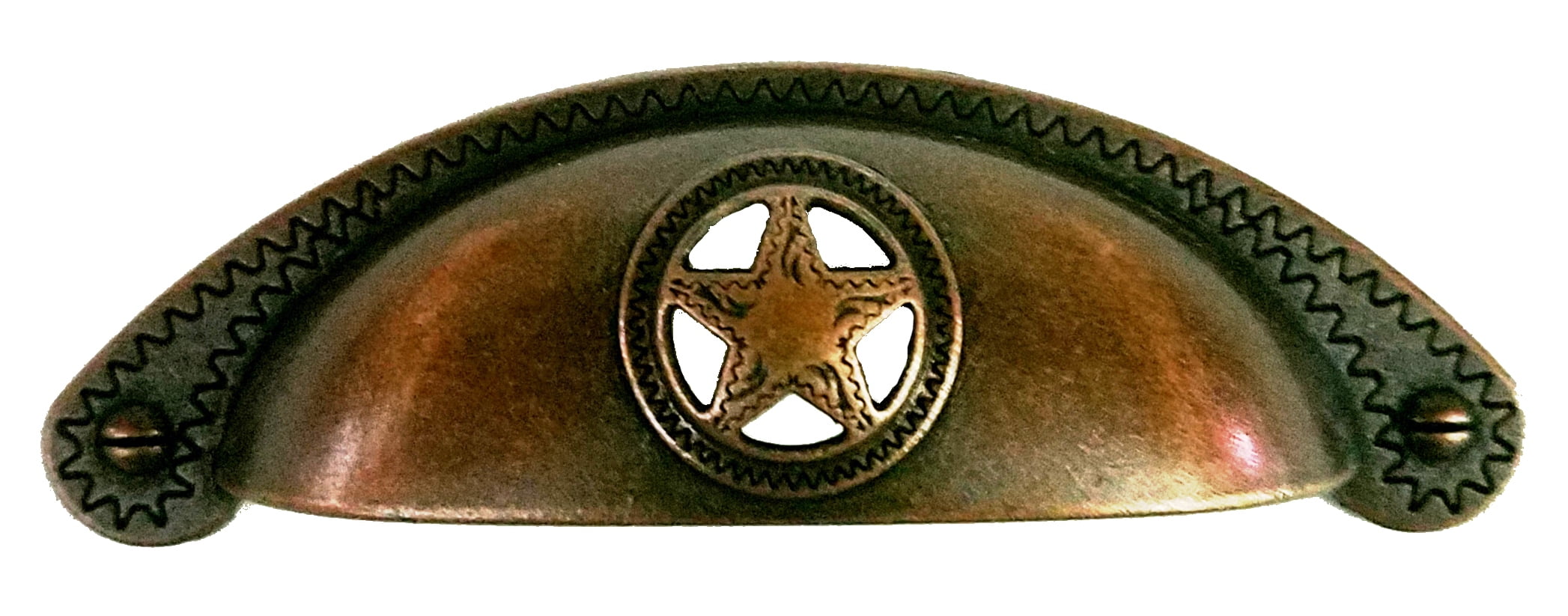 Set of 24 Bin Cup Star with Rope Drawer Cabinet Handle in Antique Copper