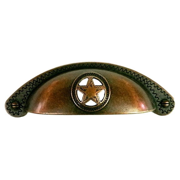 Set of 24 Bin Cup Star with Rope Drawer Cabinet Handle in Antique Copper