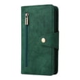 thumbnail image 2 of Nalacover For iPhone 14 6.1 inch Zipper Wallet Case,360 Protection Stylish PU Leather Shockproof Magnetic Flip Holder 6 Card Slots and 2 Cash Pockets Cover with Detachable Wrist Strap,Green, 2 of 15