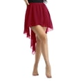 thumbnail image 2 of Yartina Women's Ladies Sheer Chiffon Ballet Dance Skirt Asymmetrical High-Low Split Skirt Dancewear Wine_Red One_Size, 2 of 6