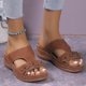 thumbnail image 4 of Verano Zapatos Suela Gruesa Plataforma Sandalias Cuña Cómodo Dedo Abierto Con Soporte para El Mujeres, 4 of 8