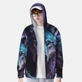 thumbnail image 2 of Balery Purple Sky Wolf Sudadera ligera de manga larga con capucha y protección solar UPF 50+ para hombre y mujer, ideal para pesca y running-X-Large, 2 of 7