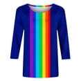 thumbnail image 2 of TaTaai Women's A 3/4 Sleeve Christmas Printed Round-neck Top Gift, 2 of 6