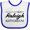 White/Royal, variant on Inktastic From Raleigh North Carolina in Black Distressed Text Boys or Girls Baby Bib