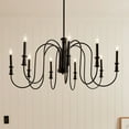 thumbnail image 4 of Kichler Karthe 42" Wide 9-Light Black Traditional Bent Arm Chandelier, 4 of 12