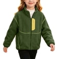 thumbnail image 4 of Atogsazn Kids Girls Fleece Full Zip Jacket Children Sherpa Long Sleeve Coat Winter Warm Tops Green 8-9 Years Fashion, 4 of 9