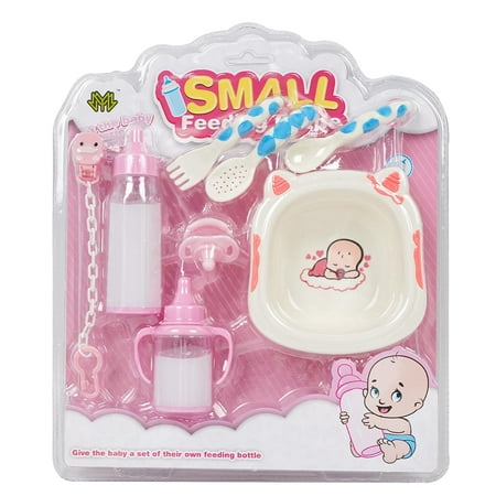 MYREBABY 8 Piece Reborn Baby Doll Accessories Baby Doll Feeding and Caring Set Gift for Child