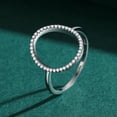 thumbnail image 2 of 925 Sterling Silver Oval Diamond Ring For Women, Gold Plated Inlaid Artificial Gemstones, Simple Style, Width 1.54 cm, Weight 1.53 g, 2 of 5