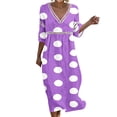 thumbnail image 2 of Omexry Elegant Dresses for Women Women's Summer Casual Printed Dress With Sleeve V-neck Dress, 2 of 6
