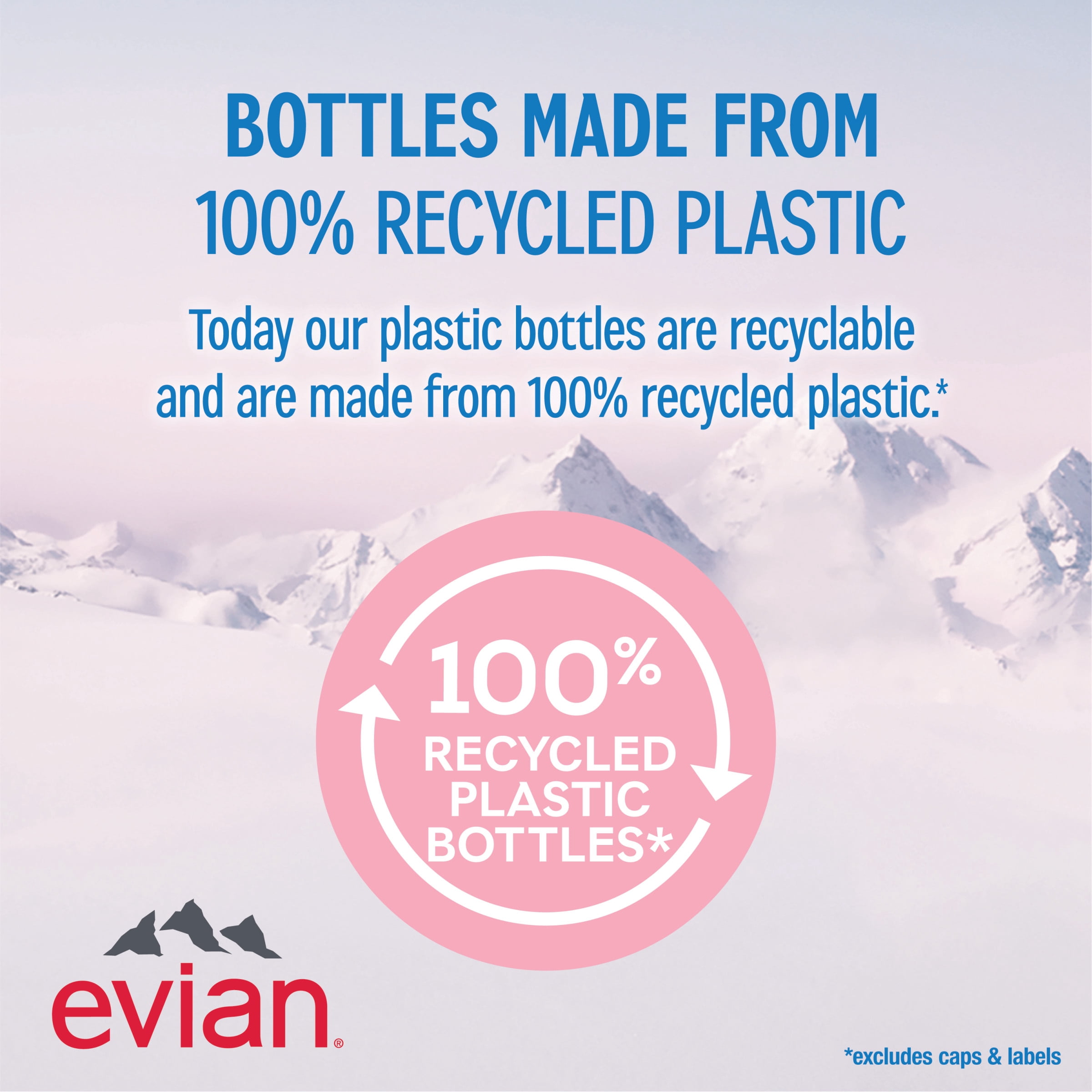 (4 pack) evian Natural Spring Drinking Water, 25.36 fl oz, Bottle