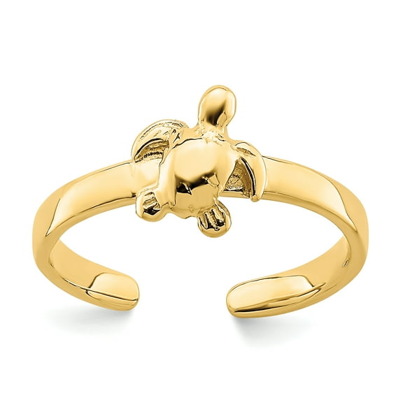 Primal Gold 14 Karat Yellow Gold Adjustable Sea Turtle Toe Ring