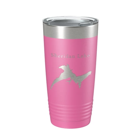 

Sheridan Lake Map Tumbler Travel Mug Insulated Laser Engraved Coffee Cup South Dakota 20 oz Pink