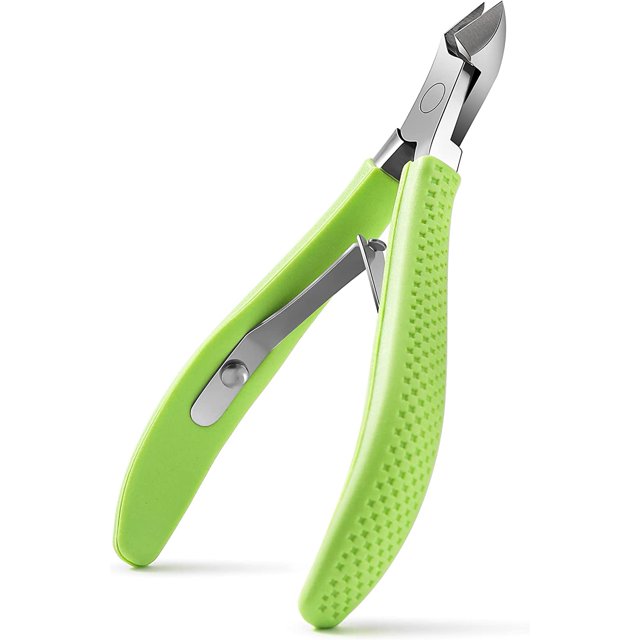 Pinza para cutículas de uñas, tijeras profesionales para cutículas, pinza para cutículas de uñas de acero inoxidable de 9 mm, pinza para cutículas con mango de silicona