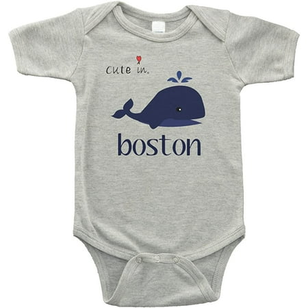 

Cute in Boston Baby Bodysuit (12-18 Months Grey)