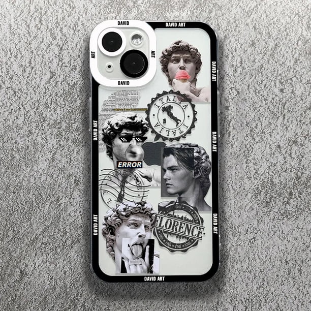 Funda de ojos de ángel para iPhone, carcasa suave de arte estético, Da Vinci, David, Mona, Lisa, 14, 13, 12, 11 Pro Max, Mini, X, XS, XR, 7, 8, 14 Plus, SE2 Fivean unisex