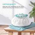 thumbnail image 5 of Gorro de ducha para mujer (blanco), gorro de baño forrado, de gran tamaño, impermeable, reutilizable, lavable JM, 5 of 5