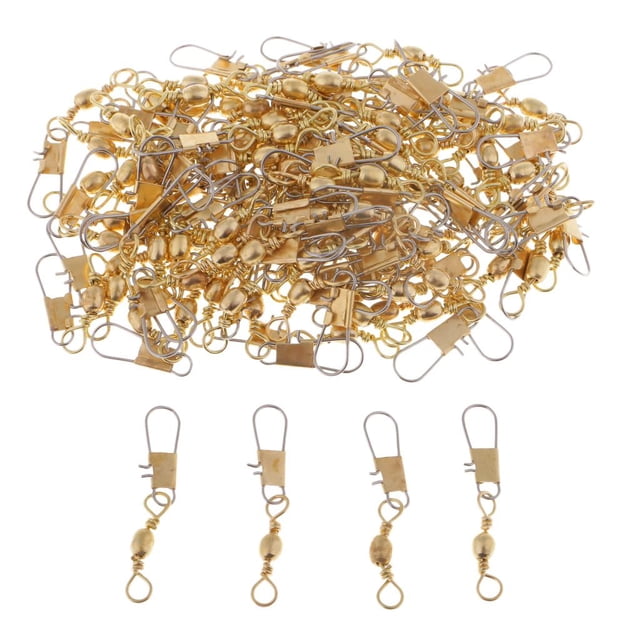 S SERENABLE 100pcs Fishing Rolling Barrel Swivel Interlock Snap Solid Rings Length 24mm