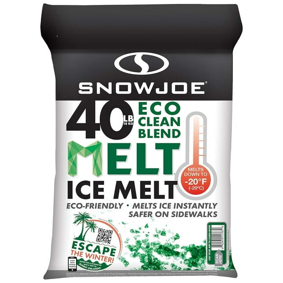 Snow Joe Eco Clean Blend Ice Melt Deicer Crystals w/ Calcium Magnesium Acetate, 40 lb Bag