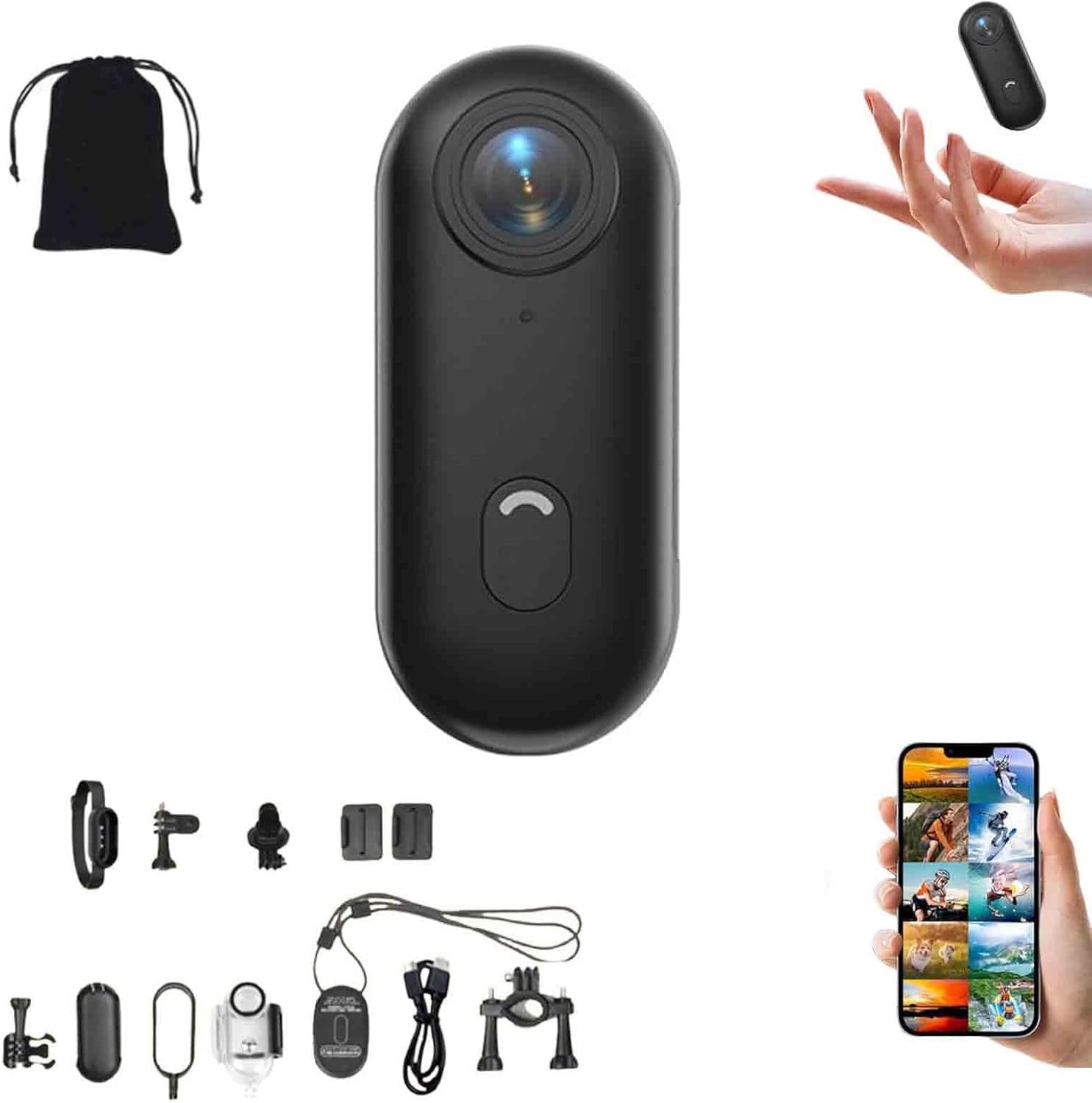 Caméra Go Snap Gosnap Body Cam 4K - Caméra Action Poche Portable Avec Clip