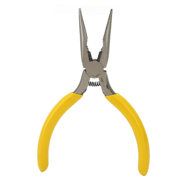 Plastic Handle Needle Nose Plier,5 Inches Toothed Needle Needle Nose Plier Serrated Jaw Needle