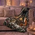 thumbnail image 6 of Woodland Wildlife Winter Forest Scene, Rustic Farmhouse Horse Scene, Warm Flannel Blanket for Ranch House and Living Room, Horse Lovers Housewarming Gift, Rustic Home Decor, 6 of 9