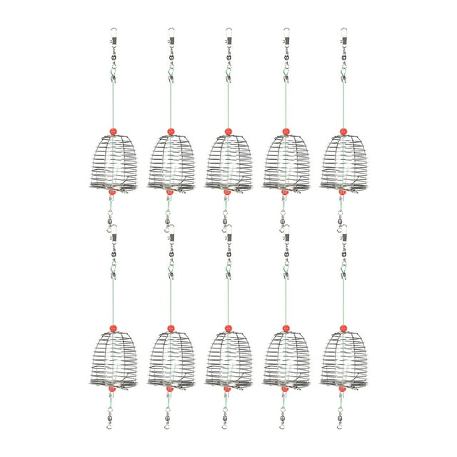 EGNMCR Cage Emboîtable en Métal en Acier Inoxydable Appât de Pêche Dispositif d'Emboîtabilité Dispositif de Lancer d'Appât Cage d'Appât Panier d'Appât Cage Emboîtable