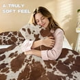 thumbnail image 3 of Qpednta Brown Cow Print Duvet Cover Set Soft Cozy Bedding Set with 2 Matching Pillow Shams Breathable Bedding Comforter Cover 3 Pieces Comforter Set Bedroom Decor, 3 of 7