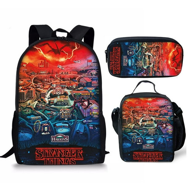 Stranger Things Bolsos De La Escuela 3 Unids Set Mochila Escolar Mini Cartera Monedero Bolso De Mujer De Los Hombres Hombro BANYUO Walmart en linea