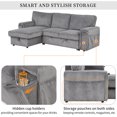 thumbnail image 5 of Harper & Bright Designs Sectional Sofa with Pull-out Bed, Convertible Sofa Sleeper with Cup Holders, Modular L-shaped Sofa with Storage for Living Room , Gray, 5 of 18