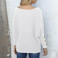 thumbnail image 5 of Riecok Plus Size Sweater for Women Long Sleeves Crewneck Solid Color Oversized Fall and Winter All-match Casual Fashion Knit Tops Sweaters White M, 5 of 5
