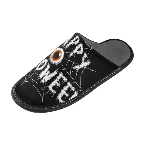 IAUYY Memory Foam House Slippers Suitable for Both Men and Women. Comfortable, Anti-Slip Plush Flat-Bottomed Slippers The Best Holiday Gift Black Eyeball Pattern